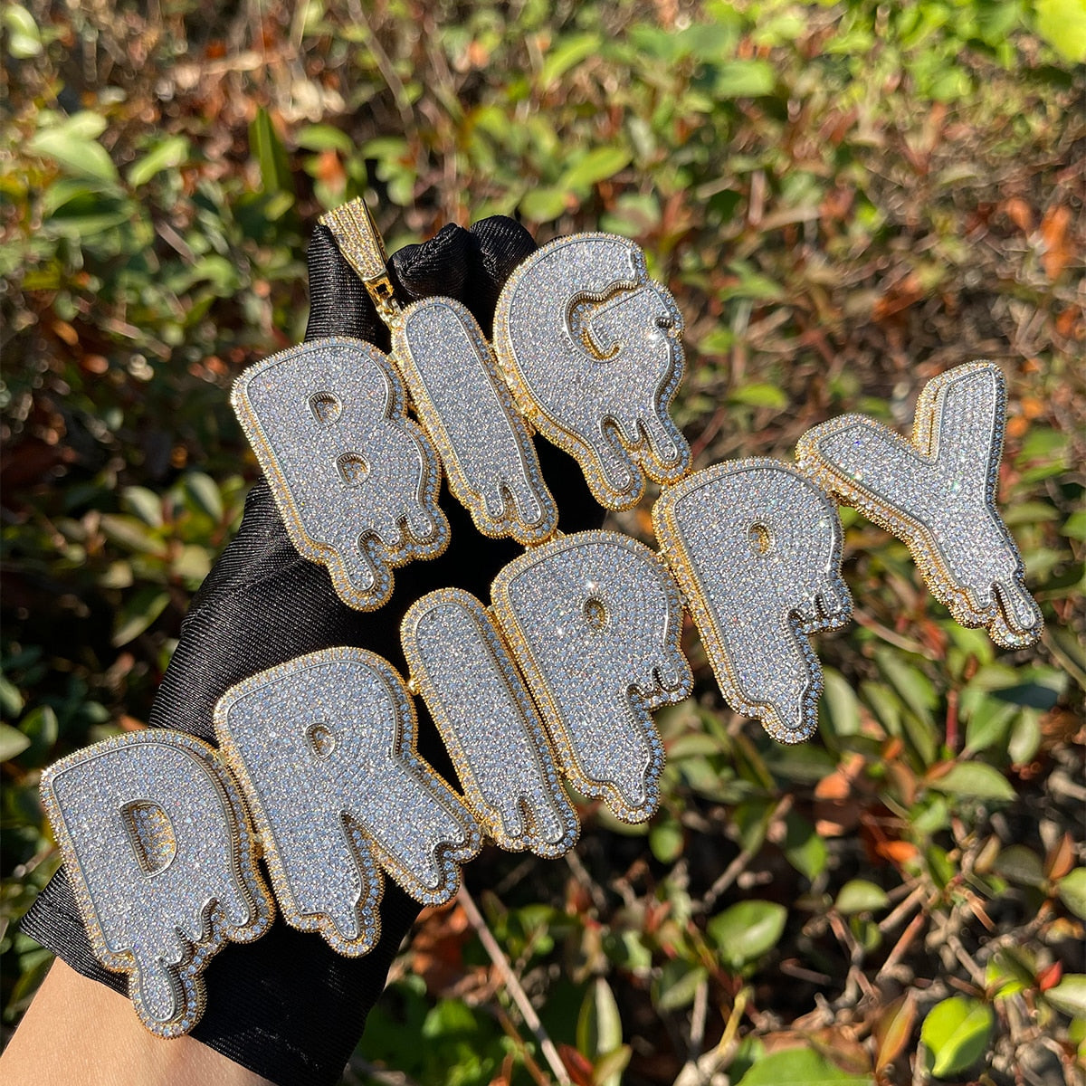 Collar con colgante personalizado con nombre personalizado Drip and Shine Iced Out