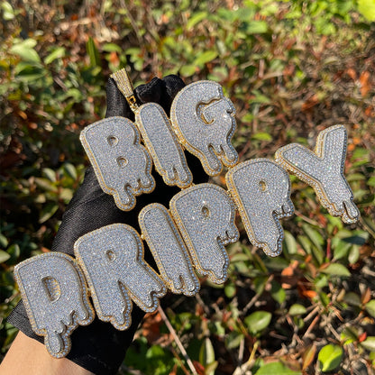 Collar con colgante personalizado con nombre personalizado Drip and Shine Iced Out