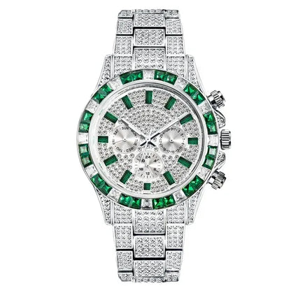 Luxury Six-Pin Men's Watch | Multifunctional Iced Out Watch | Stainless Steel Waterproof Quartz Wristwatch | Calendar Men’s Clock | Caratix - CaratixJewelry