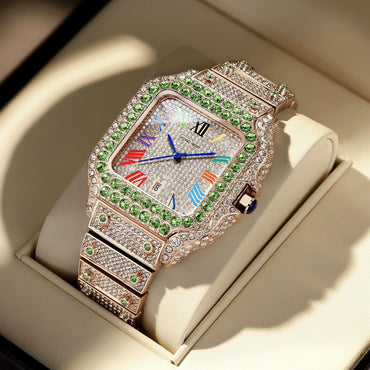 Luxury Men's Business Watch | Iced Out Watch for Christmas Gift | Stylish Casual Quartz Wristwatch | Fashionable Timepiece | Caratix - CaratixJewelry