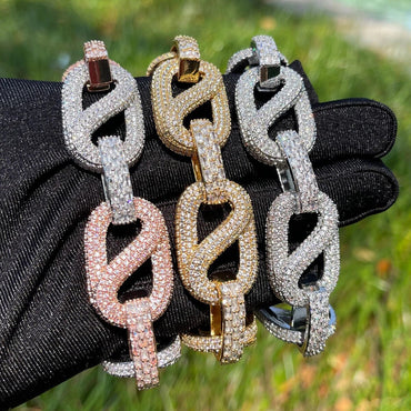 20MM Baguette and Stones Infinity Iced Out Diamond Bracelet