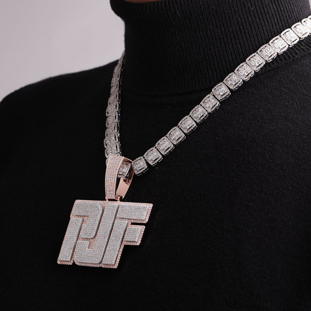Sticky Letters Extra Shine Iced Out Personalized Custom Name Necklace Pendant