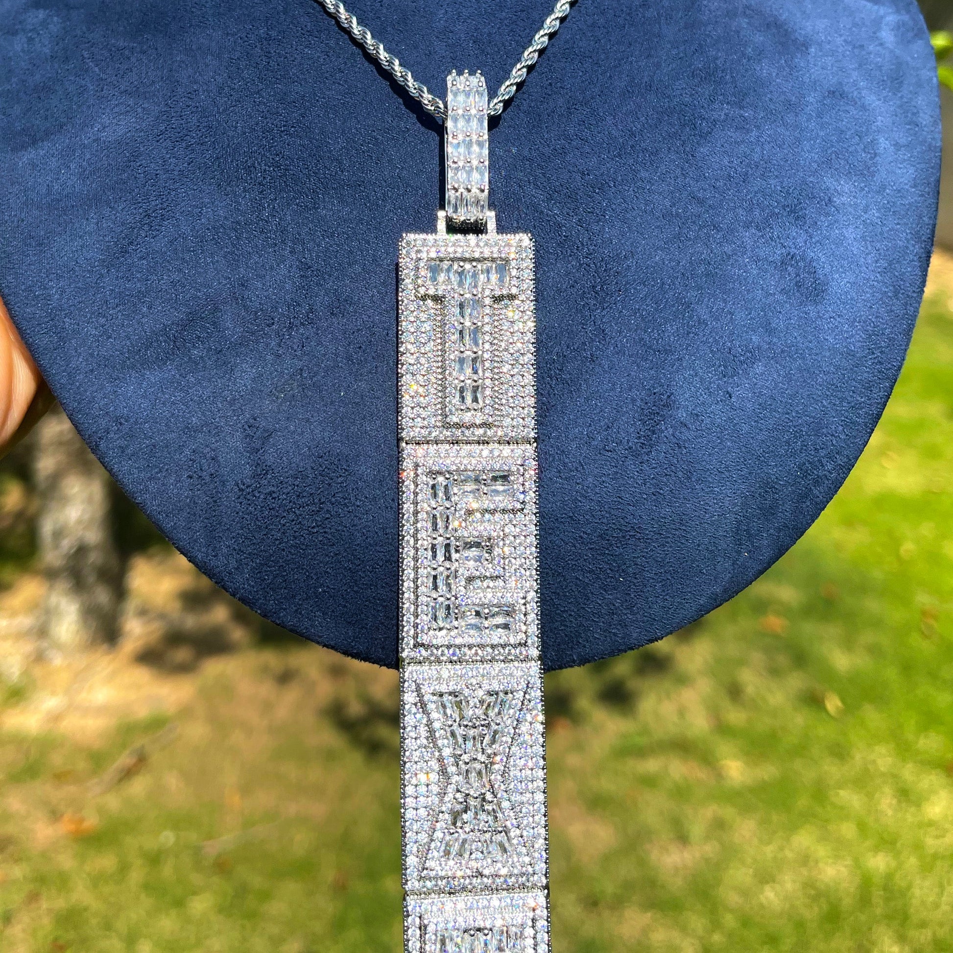 Stacked v2 Iced Out Personalized Custom Name Necklace Pendant 