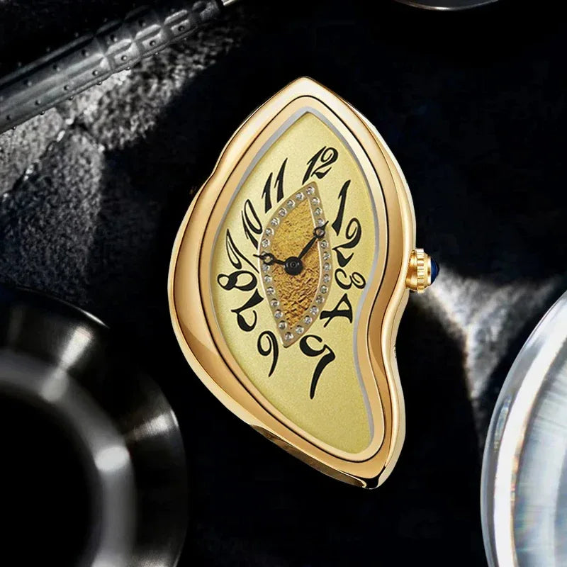 Luxury Alien-Inspired Twisted Men's Watch | Gothic Punk Y2K Iced Out Watch | Vintage Irregular Women's Niche Design | Quartz Punk Clock | Caratix - CaratixJewelry