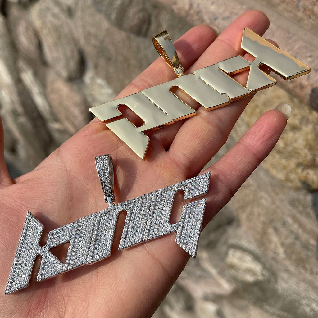 Luxury Font VVS Iced Out Personalized Custom Name Necklace Pendant