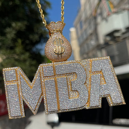 Money Bag Bail Two Layers Iced Out Personalized Custom Name Necklace Pendant – Luxury Hip Hop Jewelry for Men & Women