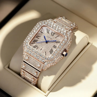 Luxury Men's Business Watch | Iced Out Watch for Christmas Gift | Stylish Casual Quartz Wristwatch | Fashionable Timepiece | Caratix - CaratixJewelry