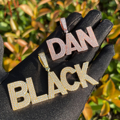 Pure Minimal Iced Out Personalized Custom Name Necklace Pendant - Luxury Custom Jewelry