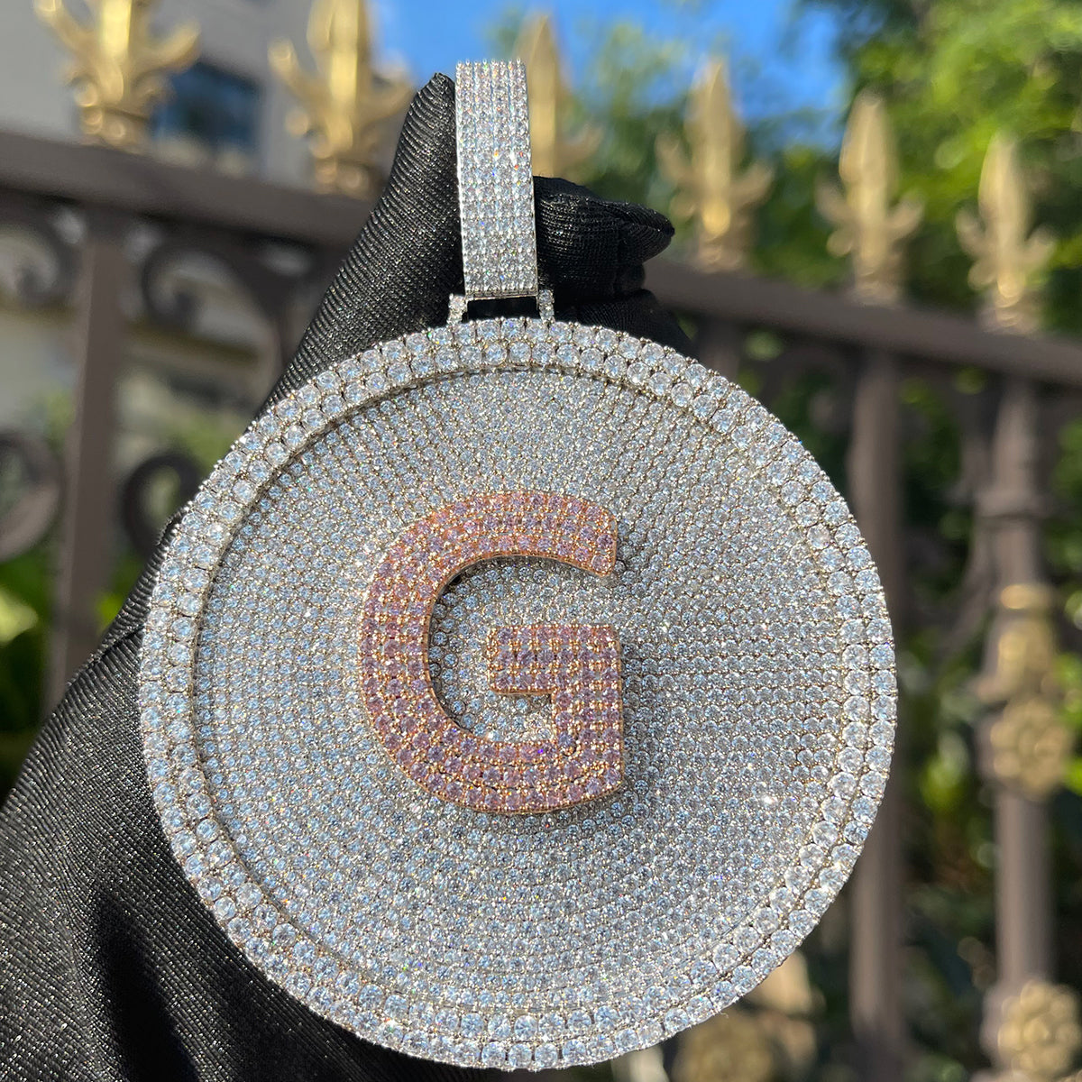 Disc Edition Iced Out Personalisierter Namensanhänger