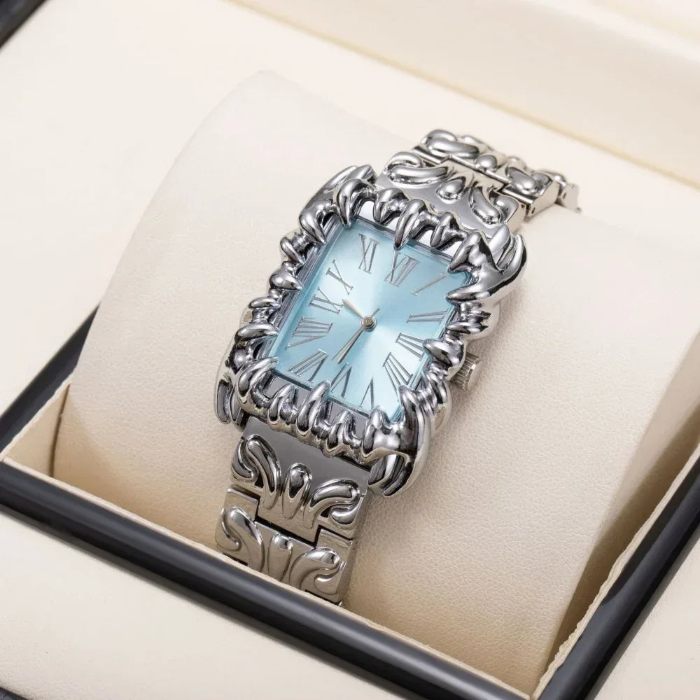 Luxury Claw Design Watch for Men & Women | Square Alabaster Roman Numeral Wristwatch | Iced Out Watch Gift | 2026 Relogio Dropshipping | Caratix - CaratixJewelry