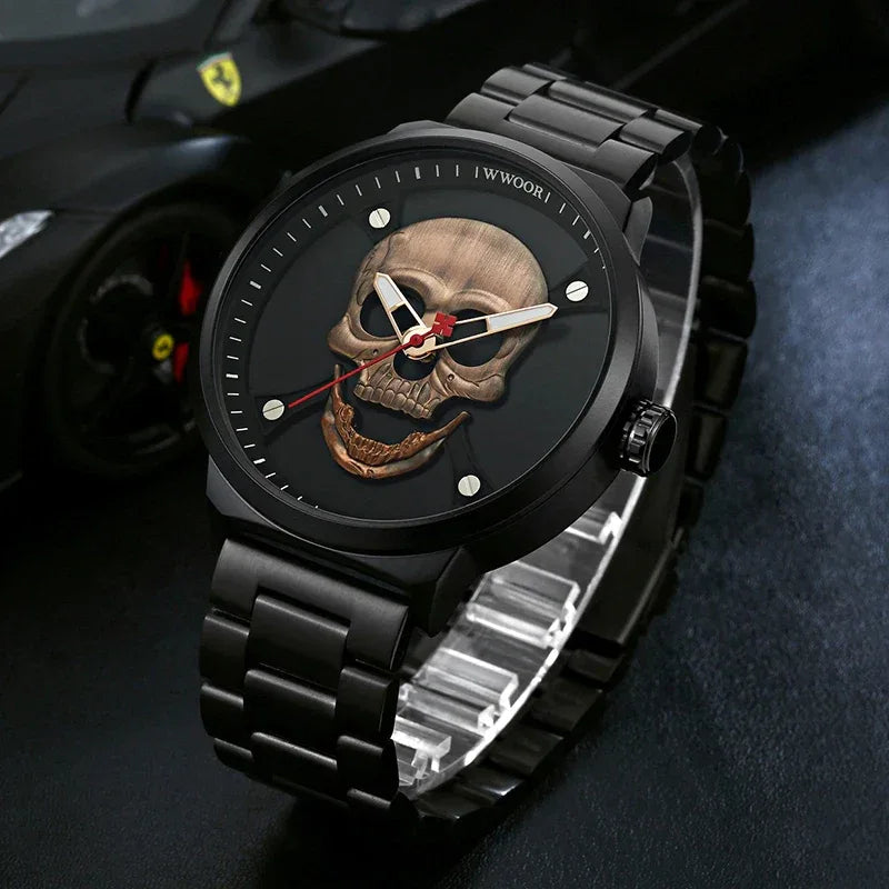 Luxury Skull Watch for Men | Creative Stainless Steel Sports Watch | Top Brand Waterproof Quartz Wristwatch | Iced Out Watch 2026 | Male Fashion Clock | Caratix - CaratixJewelry
