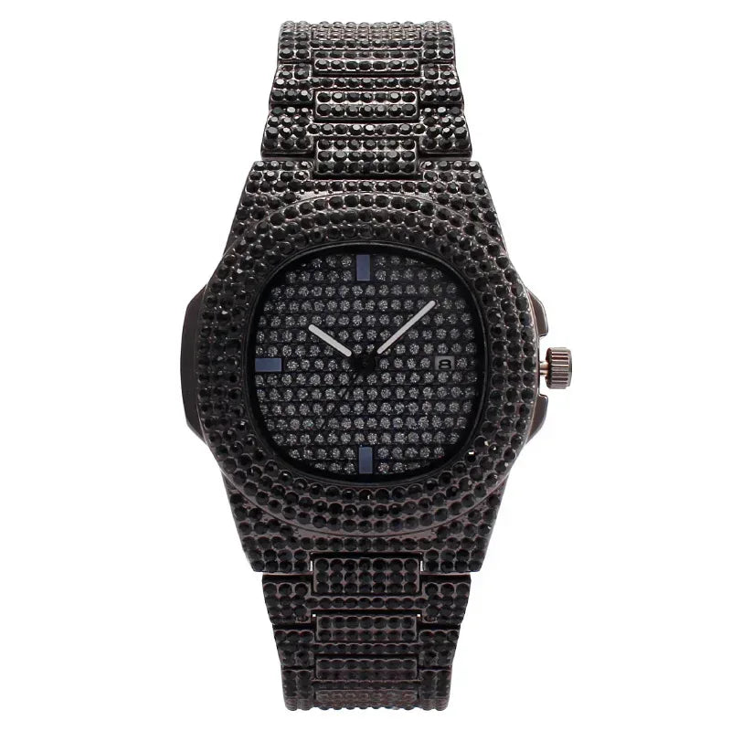 Luxury Unisex Watch for Men & Women | Hip Hop Iced Out Watch with Date | 2026 Relogio Reloj Quartz Wristwatch | Top Brand Drop Shipping | Caratix - CaratixJewelry