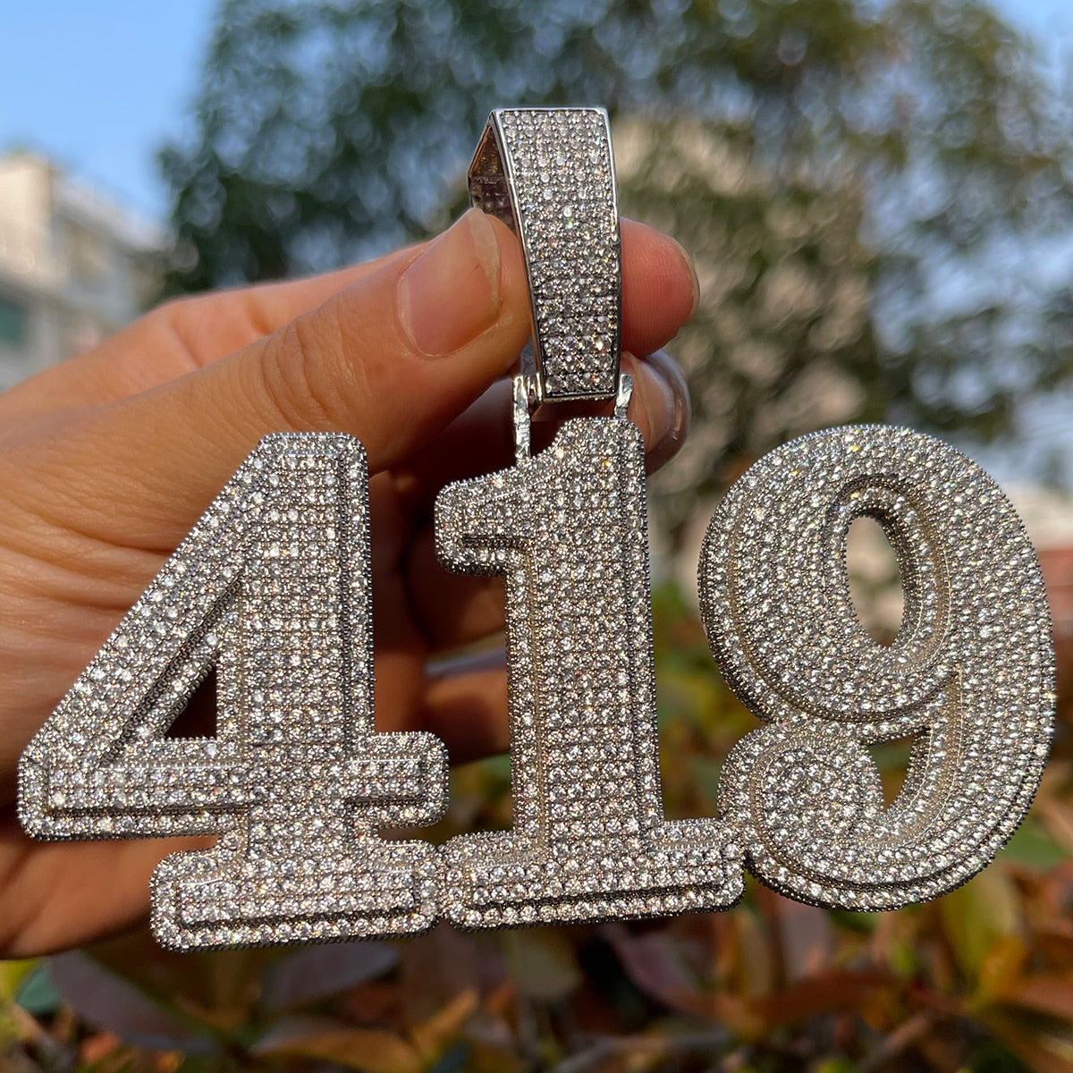 Diamond Clarity Clear Solid Iced Out Personalized Custom Name Necklace Pendant