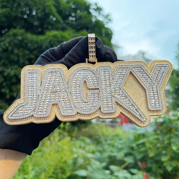 Duo Color Two Layers Iced Out Personalized Custom Name Necklace Pendant - Luxury Custom Jewelry - CaratixJewelry