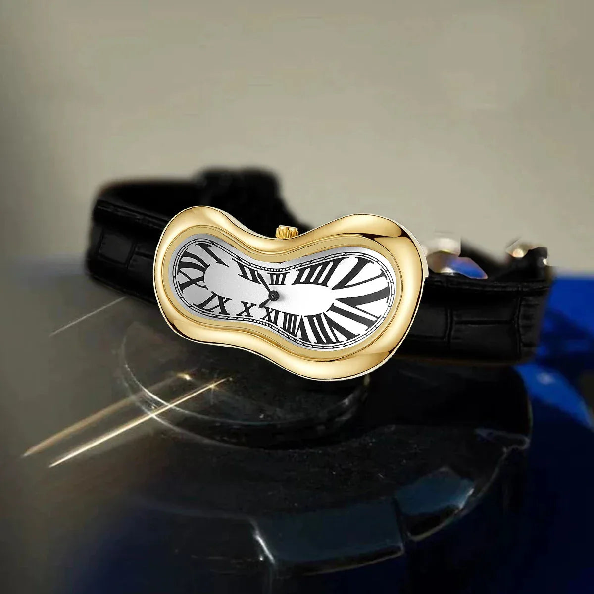 Luxury Melting Twisted Watch | Irregular Shaped Y2K Fashion Clock | Retro Niche Men's Quartz Wristwatch | Ins Style Iced Out Watch | Caratix - CaratixJewelry