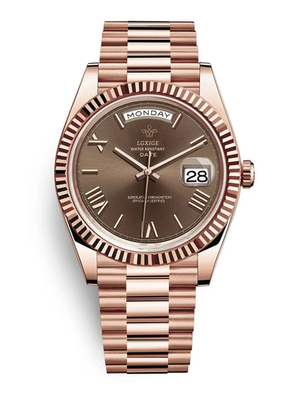 Luxury Men's Top Brand Wrist Watch | Waterproof Swim Quartz Clock | Day Date Iced Out Watch | 2026 Fashion Executive Timepiece | Caratix - CaratixJewelry