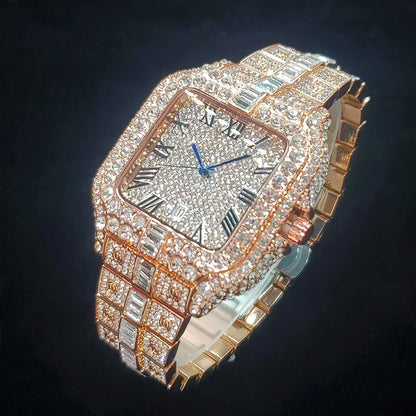 Luxury Square Men's Watch | Hip Hop Bling Bling Iced Out Watch | Stainless Steel Waterproof Fashion Clock | 2026 New Relogio | Caratix - CaratixJewelry