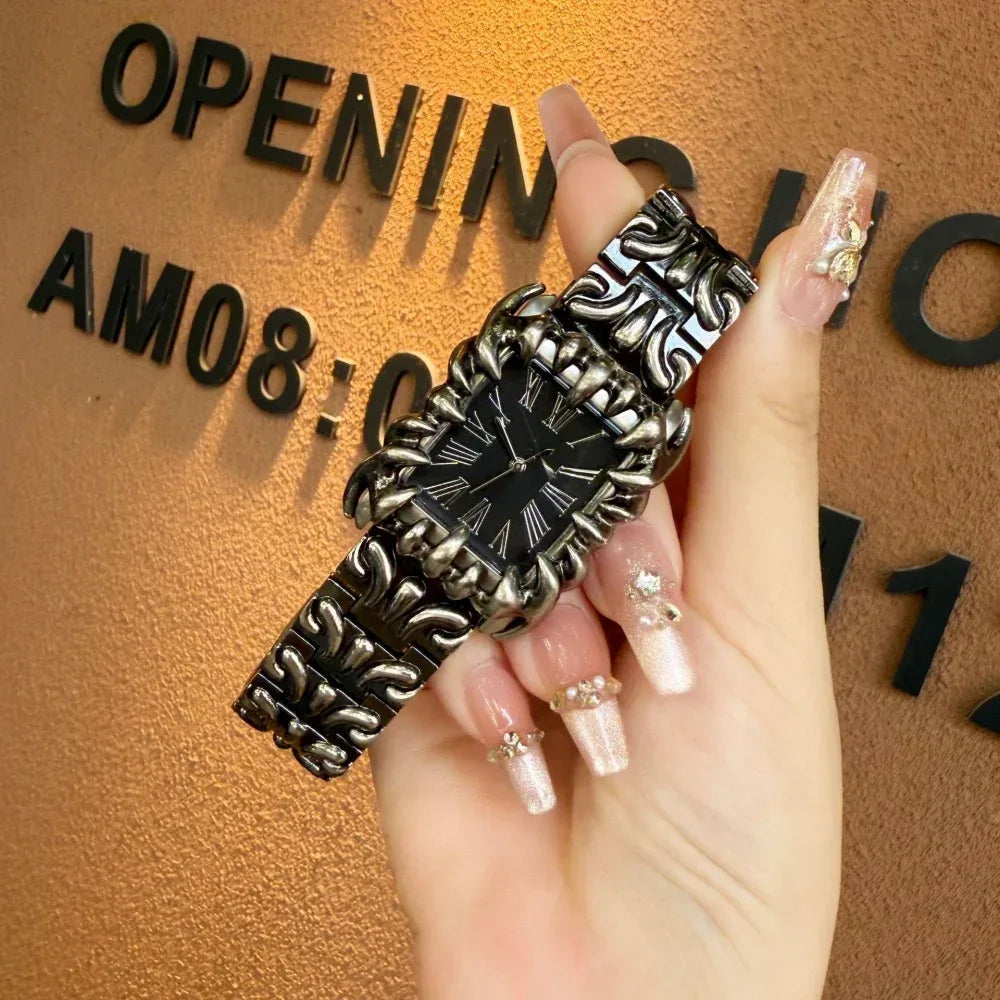 Luxury Claw Design Watch for Men & Women | Square Alabaster Roman Numeral Wristwatch | Iced Out Watch Gift | 2026 Relogio Dropshipping | Caratix - CaratixJewelry