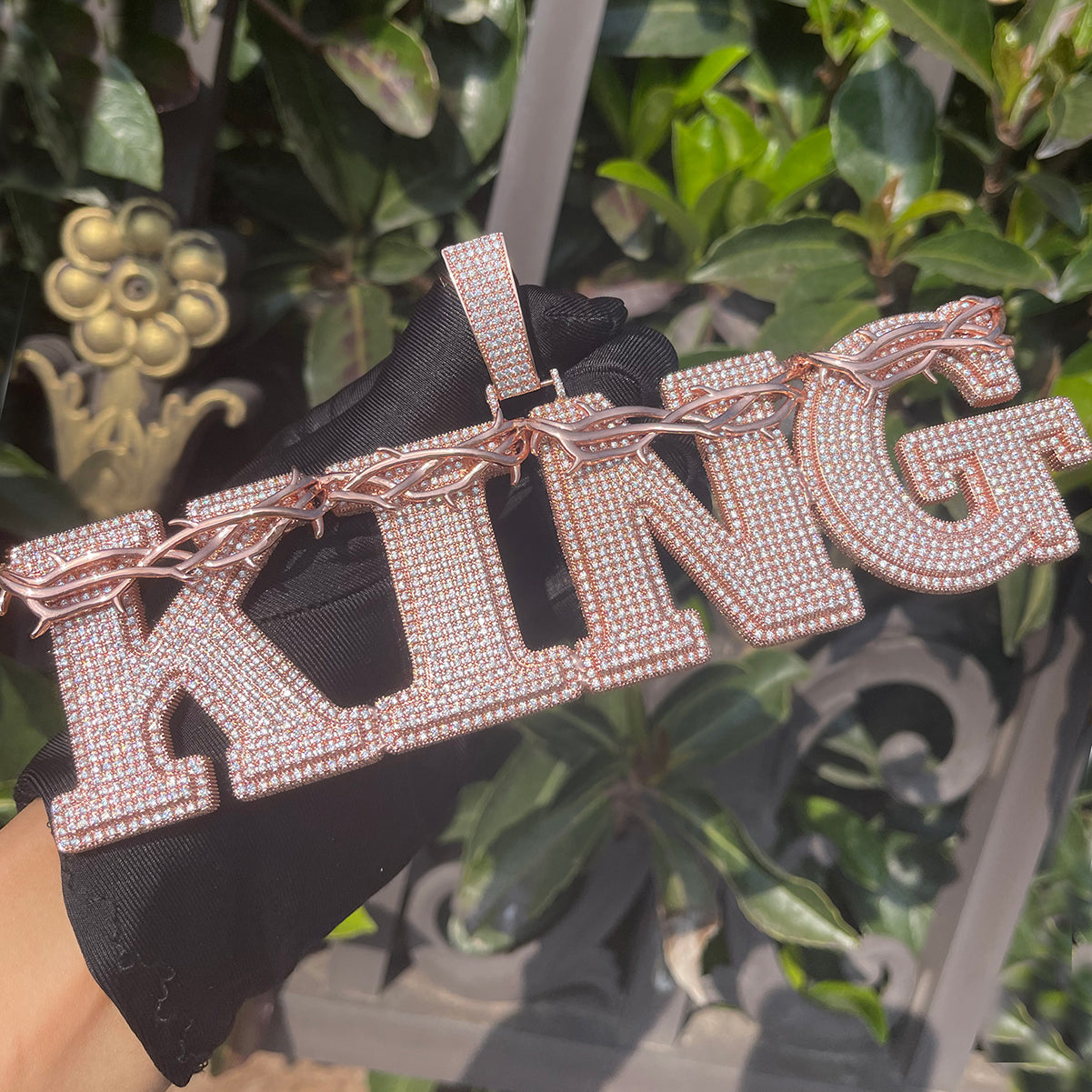 Thorn Crown Edition Iced Out Personalized Custom Name Necklace Pendant - Luxury Custom Jewelry