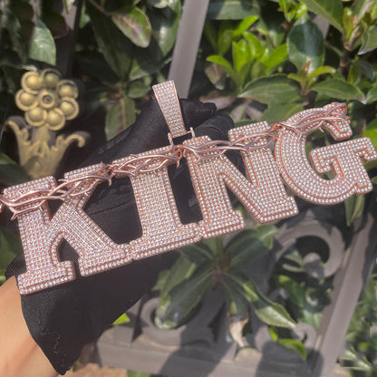 Thorn Crown Edition Iced Out Personalized Custom Name Necklace Pendant - Luxury Custom Jewelry