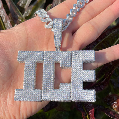 Solid Edition Iced Out Personalized Custom Name Necklace Pendant - Luxury Custom Jewelry
