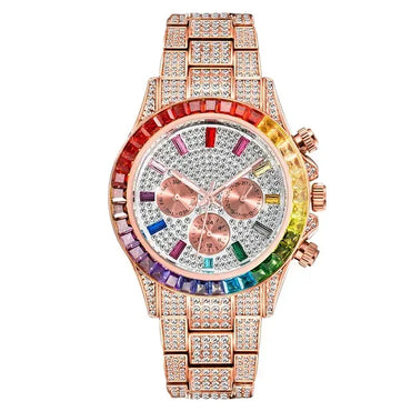 Luxury Six-Pin Men's Watch | Multifunctional Iced Out Watch | Stainless Steel Waterproof Quartz Wristwatch | Calendar Men’s Clock | Caratix - CaratixJewelry