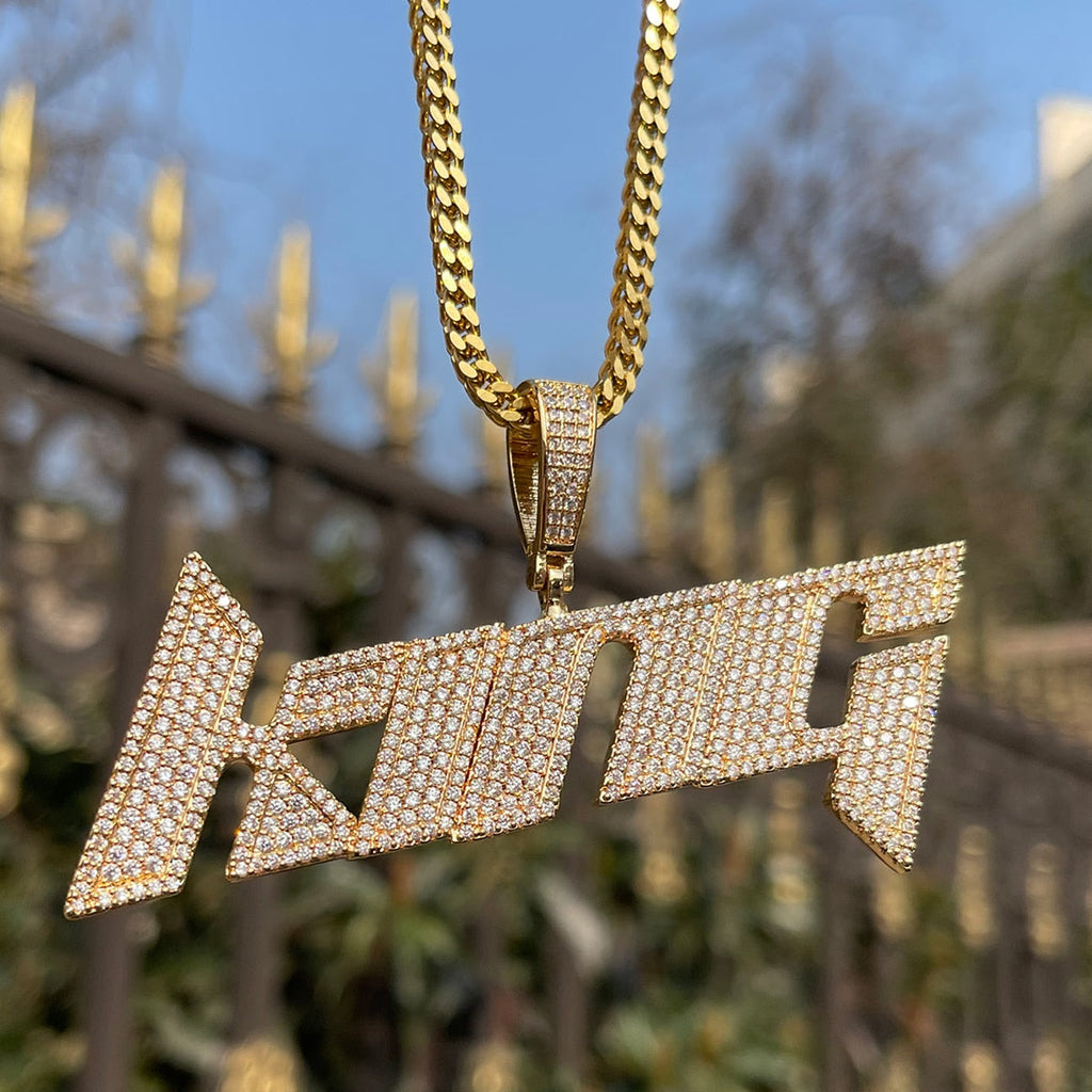 Luxury Font VVS Iced Out Personalized Custom Name Necklace Pendant