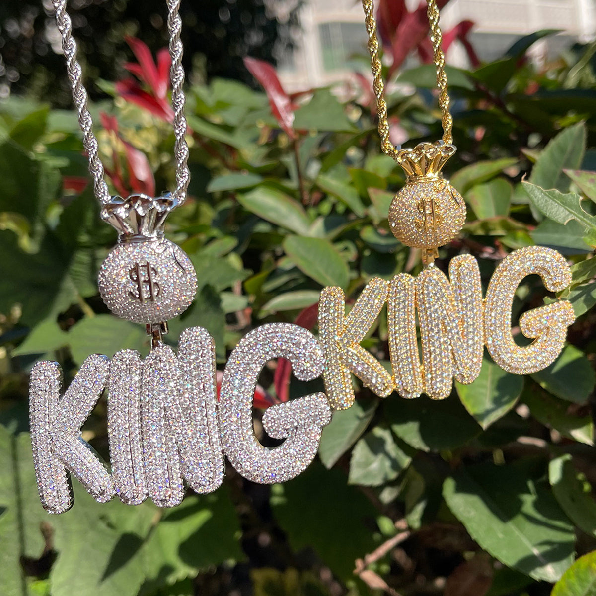 Bag Chaser Drip Iced Out Personalized Custom Name Necklace Pendant - Luxury Custom Jewelry
