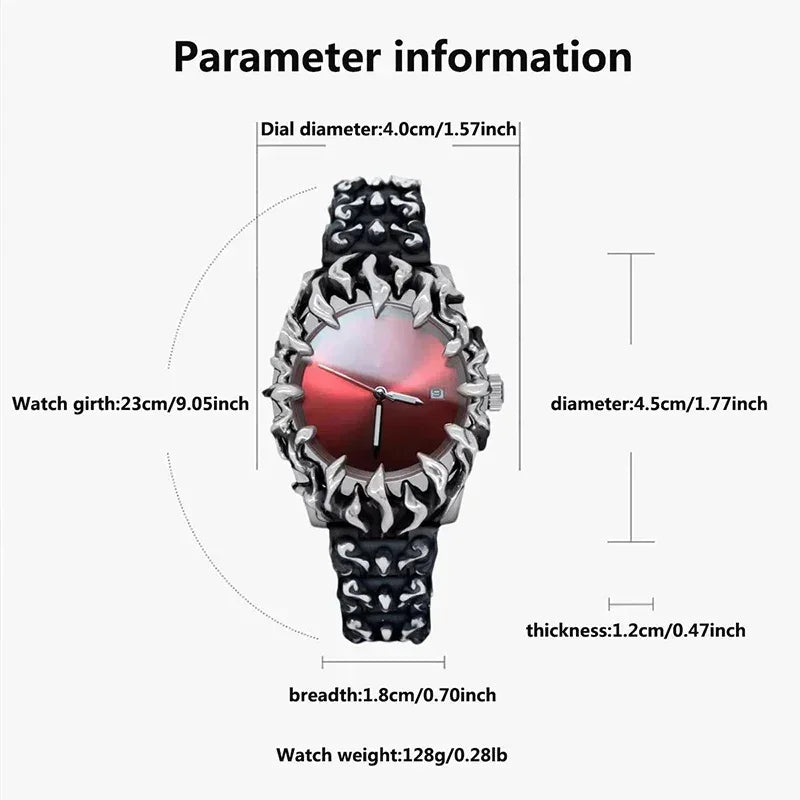 Classic Retro Claw Style Y2K Watch for Men | Alien Advanced Ins Niche Design | Cool European & American Fashion Iced Out Watch | Caratix - CaratixJewelry