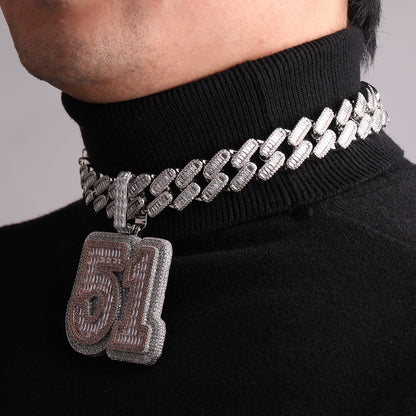 Jede Zahl Jeder Buchstabe Iced Out Personalisierter Namensanhänger