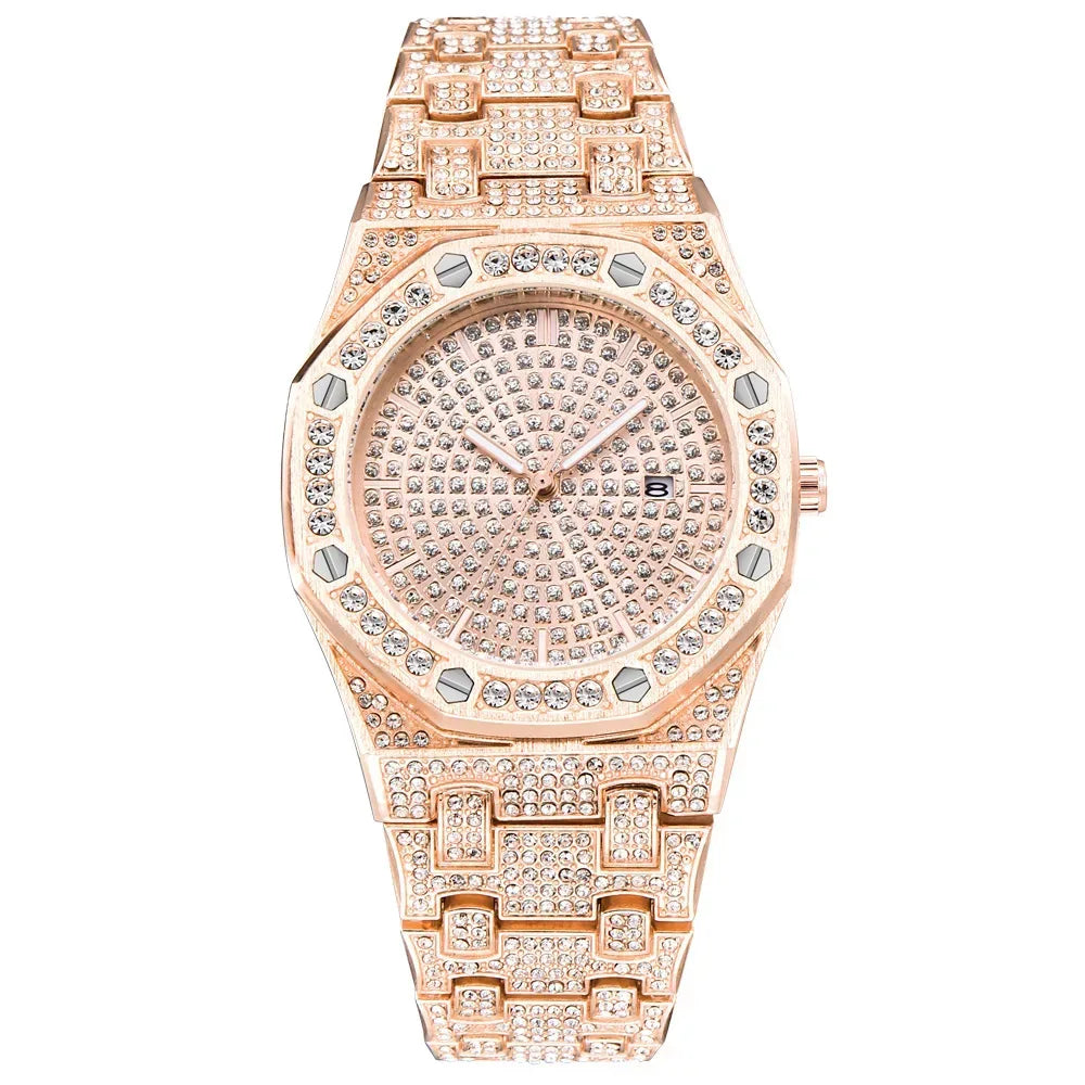 Luxury Full Iced Out Watch for Men | New Top Brand Hip Hop Quartz Wristwatch | Male Gold Silver Clock | 2026 Relogio Masculino | Drop Shipping | Caratix - CaratixJewelry