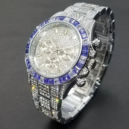 Luxury Six-Pin Men's Watch | Multifunctional Iced Out Watch | Stainless Steel Waterproof Quartz Wristwatch | Calendar Men’s Clock | Caratix - CaratixJewelry