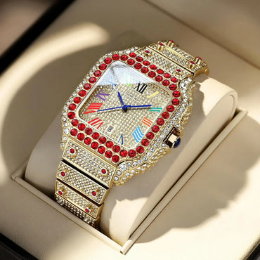 Luxury Men's Business Watch | Iced Out Watch for Christmas Gift | Stylish Casual Quartz Wristwatch | Fashionable Timepiece | Caratix - CaratixJewelry