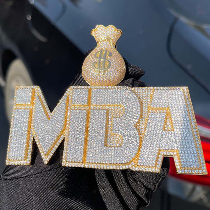 Money Bag Bail Two Layers Iced Out Personalized Custom Name Necklace Pendant – Luxury Hip Hop Jewelry for Men & Women