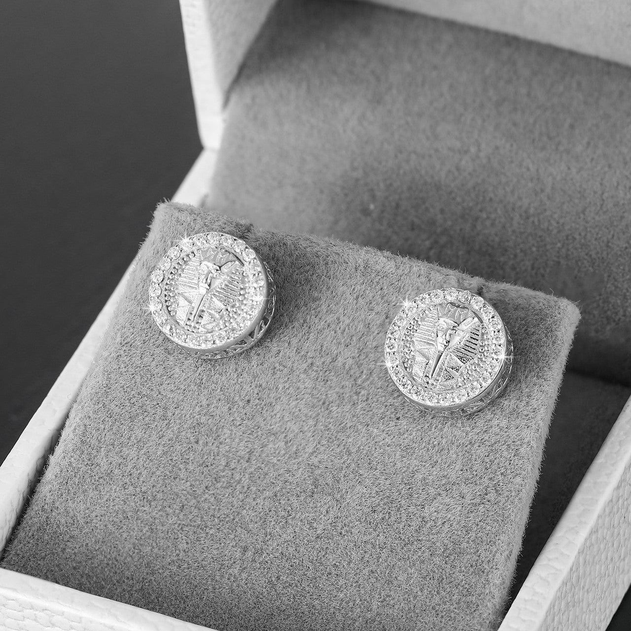 Men's 18k Gold 925 Silver Flooded Ice Lab Diamond Hip Hop Earrings