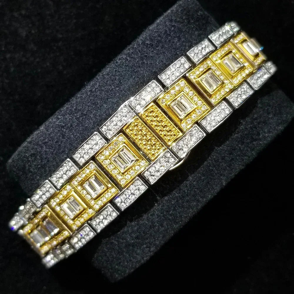 Luxury Day Date Iced Out Watch for Men | Hip Hop Rap Singer Wristwatch | West Coast Street Style Bling Jewelry Clock | Quartz Watch | Caratix - CaratixJewelry
