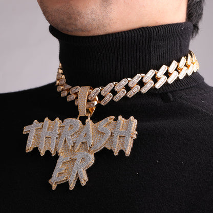 Street Drip Bold Letters Iced Out Personalized Custom Name Necklace Pendant – Luxury Hip Hop Jewelry for Men & Women