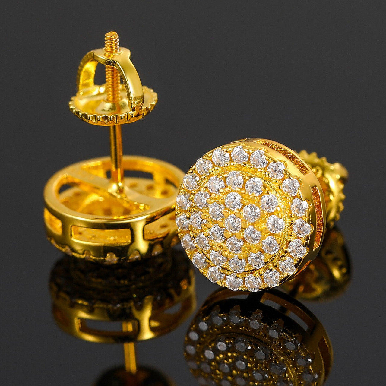 Genuine VVS Diamond Solid Sterling Silver Ice Cluster Hip Hop Earrings – Iced Out Jewelry