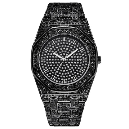 Luxury Full Iced Out Watch for Men | New Top Brand Hip Hop Quartz Wristwatch | Male Gold Silver Clock | 2026 Relogio Masculino | Drop Shipping | Caratix - CaratixJewelry