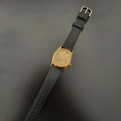 Luxury 36mm Twisted Design Watch | Retro Punk Aesthetic Iced Out Watch | Niche Irregular Quartz Timepiece | Unisex Gold Silver Bronze | Caratix - CaratixJewelry