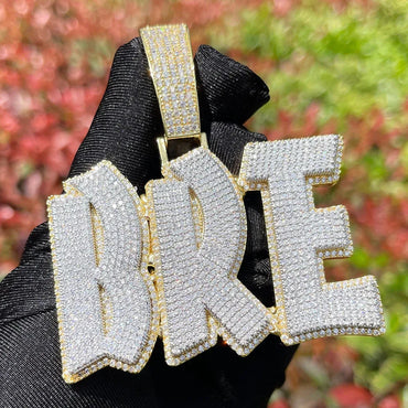 Classy Font Hard Drip Iced Out Personalized Custom Name Necklace Pendant - Luxury Custom Jewelry - CaratixJewelry