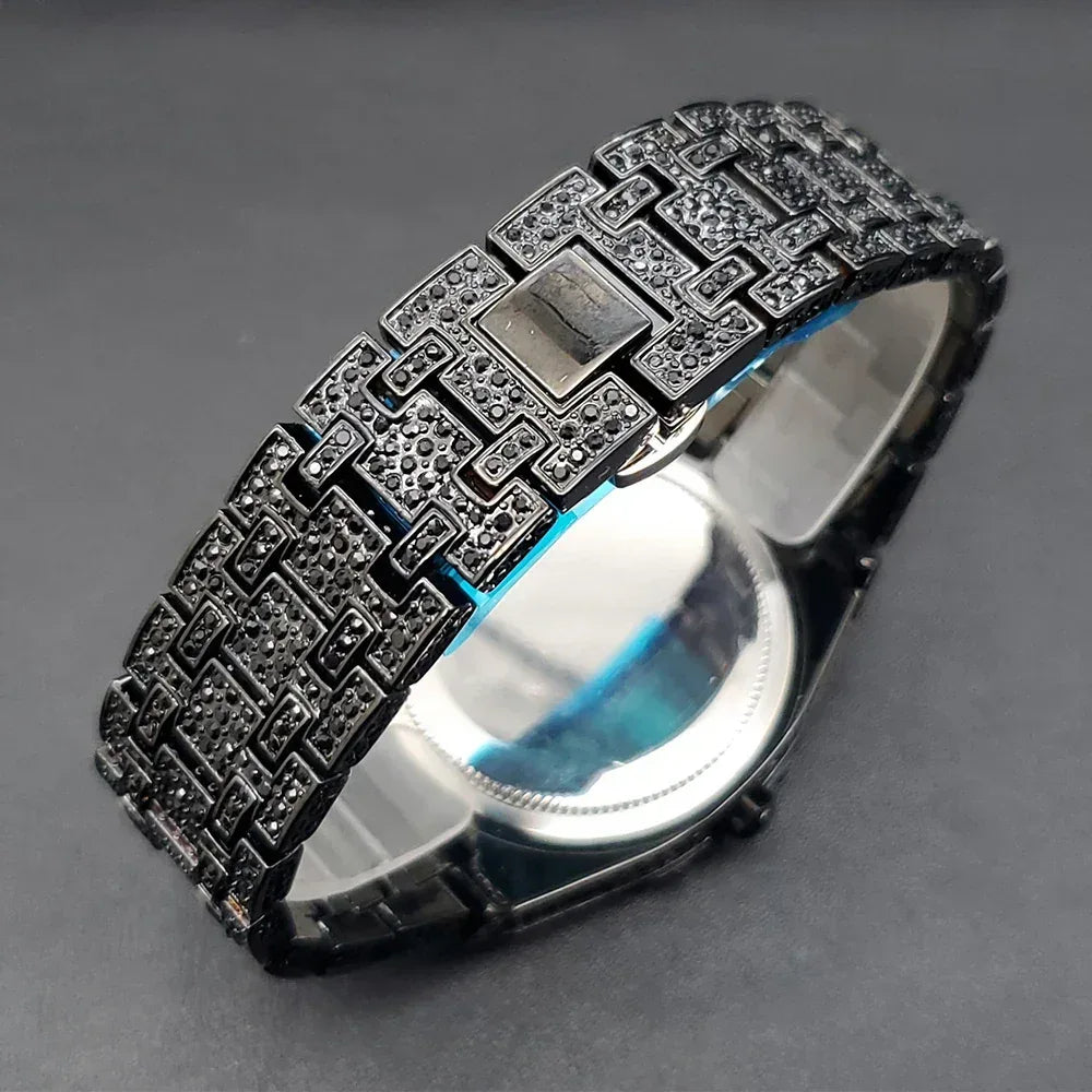 Octagonal Luxury Men's Watch with Big Zircon Bezel | Iced Out Quartz Hip Hop Hand Clock | Unique Dropshipping Watch | Caratix - CaratixJewelry