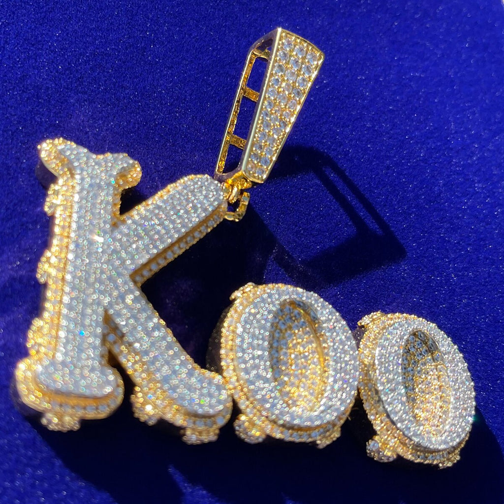 Two Tone Melting Edition Iced Out Personalized Custom Name Necklace Pendant