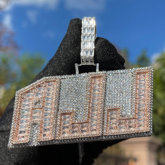 Emerald Cut Baguette Edition Iced Out Personalized Custom Name Necklace Pendant - Luxury Custom Jewelry