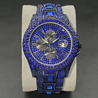 Men's New Green Luxury Watch | Unique Bling Iced Out Watch | Waterproof Luminous Hip Hop Clock | Relogios Masculino | Caratix - CaratixJewelry