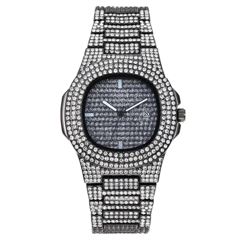 Luxury Unisex Watch for Men & Women | Hip Hop Iced Out Watch with Date | 2026 Relogio Reloj Quartz Wristwatch | Top Brand Drop Shipping | Caratix - CaratixJewelry