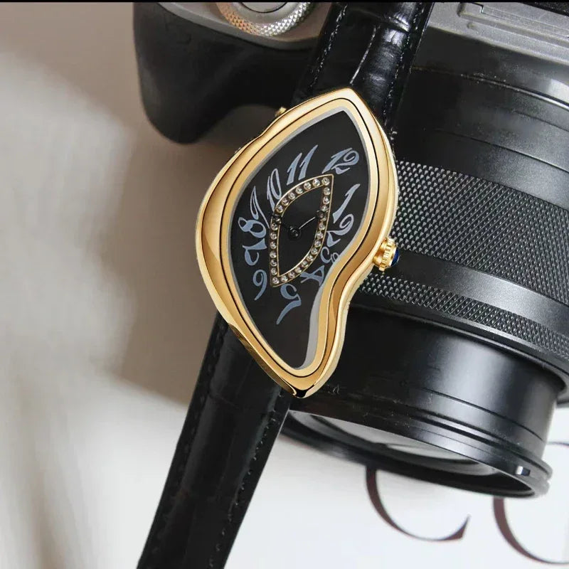 Luxury Alien-Inspired Twisted Men's Watch | Gothic Punk Y2K Iced Out Watch | Vintage Irregular Women's Niche Design | Quartz Punk Clock | Caratix - CaratixJewelry