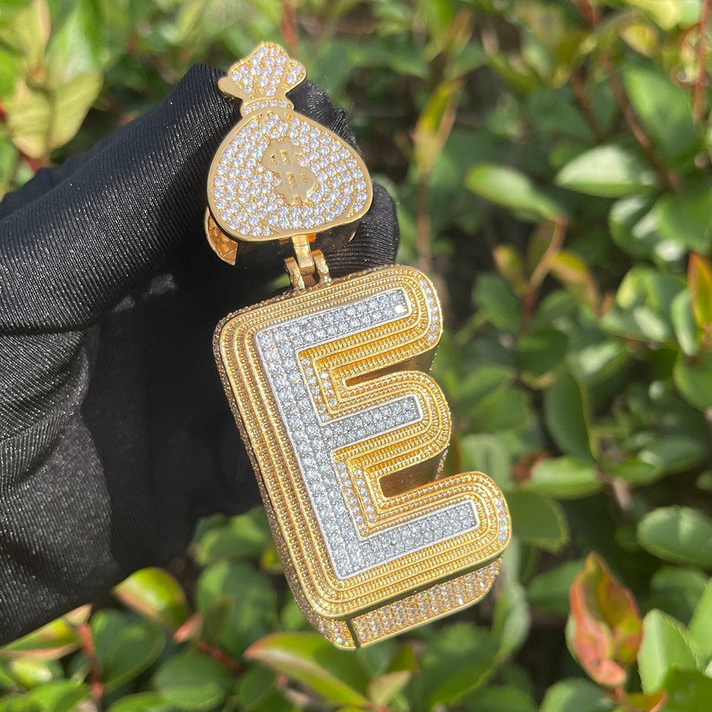 Luxury Full Stoned Triple Layer Iced Out Initial Custom Name Necklace Pendant 