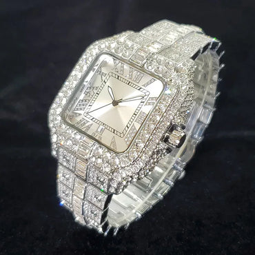 Luxury Brand Silver Watch for Men | Hip Hop Iced Out Original Reloj Hombre | Cool Shiny Jewelry Clock | 2026 Fashion Dropshipping | Caratix - CaratixJewelry