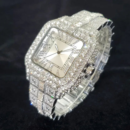Luxury Brand Silver Watch for Men | Hip Hop Iced Out Original Reloj Hombre | Cool Shiny Jewelry Clock | 2026 Fashion Dropshipping | Caratix - CaratixJewelry